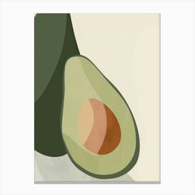 Avocado Close Up Illustration 7 Canvas Print