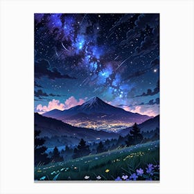 Night Sky Anime aesthetic 53 Canvas Print