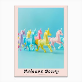 Rainbow Pastel Toy Unicorn Friends 1 Poster Canvas Print