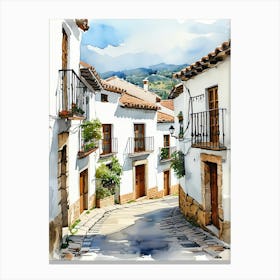 Watercolor Street In Spain Canvas Print