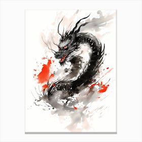 Japanese Dragon Sumi-e Canvas Print
