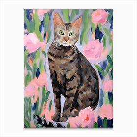 A Egyptian Mau Cat Painting, Impressionist Painting 2 Canvas Print