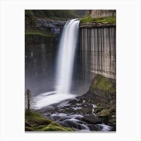 High Force Waterfall, United Kingdom Realistic Photograph (3) Canvas Print