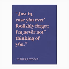 Romantic Quotes Woolf Canvas Print