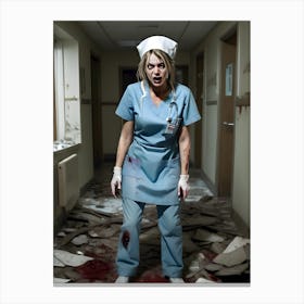 Trouble Sleeping In The Hospital-Call The Night Nurse - Reimagined 14 Canvas Print