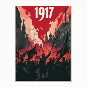 Aihrgdesign A Vintage Political Poster Depicting The Russian Canvas Print