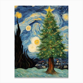 Christmas Tree Van Gogh Style Canvas Print