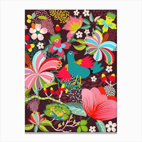 Tropical Forest Flower Craze Canvas Print
