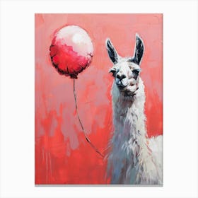 Cute Llama 1 With Balloon Canvas Print