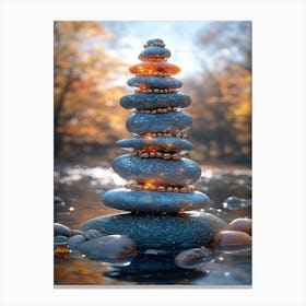 Zen Stones On The Water Canvas Print