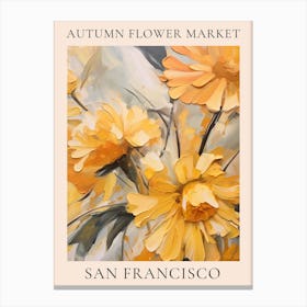 Autumn Flower Market Poster San Francisco Canvas Print