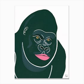 Gorilla With Green Fur Canvas Print