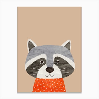Racoon Beige Canvas Print