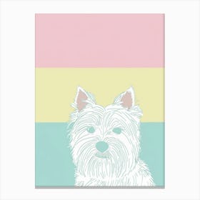 West Highland White Terrier Dog Pastel Line Illustration  2 Canvas Print