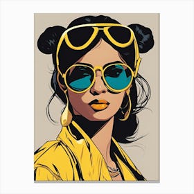 Girl In Sunglasses , Pop art Canvas Print