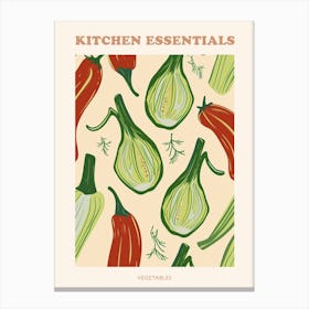 Mixed Vegetable Selection Pattern Poster 1 Canvas Print