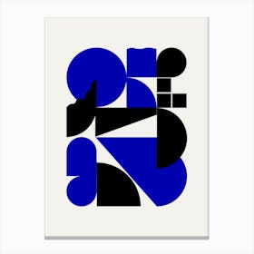 Abstract Geometrical Shapes In Blue Canvas Print