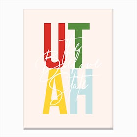 Utah The Beehive State Color Canvas Print