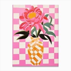 Peonies Flower Vase 3 Canvas Print