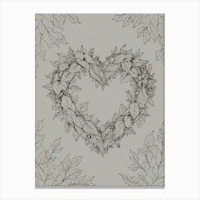 Heart Of Leaves 6 Canvas Print