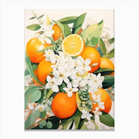 Oranges And Flowers 6 Canvas Print