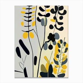 Wild Senna Wildflower Modern Muted Colours 1 Canvas Print