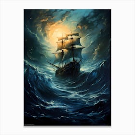 Ship In The Sea Canvas Print