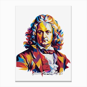 Johann Sebastian Bach 03 Portrait WPAP Pop Art Canvas Print