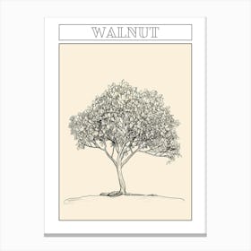 Walnut Tree Minimalistic Drawing 4 Poster Canvas Print