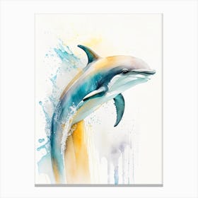 Common Dolphin Storybook Watercolour  (4) Canvas Print