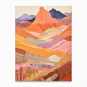 Cerro Merce Peru 4 Colourful Mountain Illustration Canvas Print