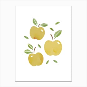 Apple Fruit Colourful Green Food Kitchen Art Nursery Wall Canvas Print