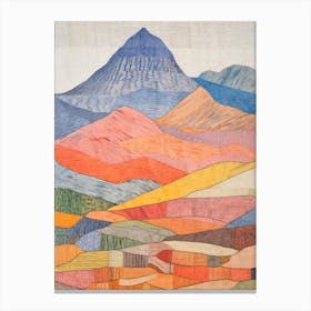 Ben Vorlich Scotland 1 Colourful Mountain Illustration Canvas Print
