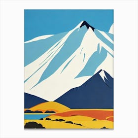 Mount Ruapehu, New Zealand Midcentury Vintage Skiing Poster Canvas Print