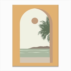 Palm Tree On The Beach Canvas Print