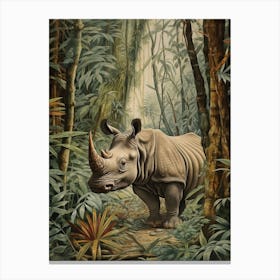 Rhino Exploring The Forest 1 Canvas Print