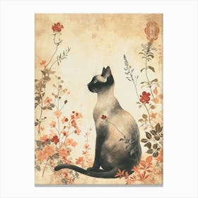 Oriental Shorthair Cat Japanese Illustration 1 Canvas Print