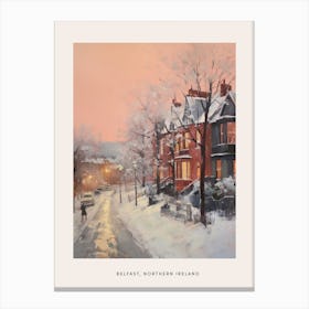 Dreamy Winter Painting Poster Belfast Northern Ireland 2 Canvas Print