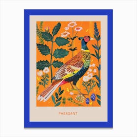 Spring Birds Poster Pheasant 1 Canvas Print