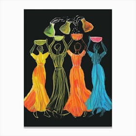 Four Women With Bowls Canvas Print