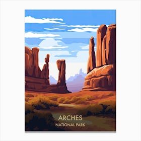 Arches National Park Travel Poster Illustration Style 3 Canvas Print