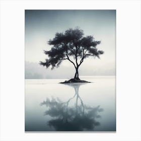 Lone Tree In Water 2 Canvas Print