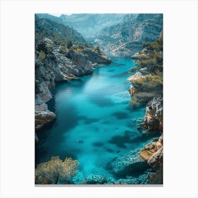 Blue Lake In The Mountains 4 Canvas Print