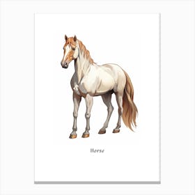 Horse Kids Animal Poster Canvas Print