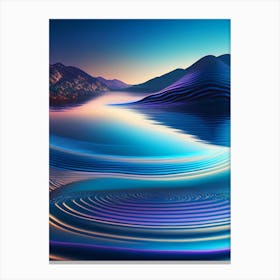 Ripples In Ocean, Landscapes, Waterscape Holographic 1 Canvas Print