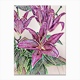 Purple Lilies Canvas Print