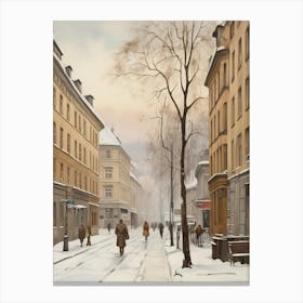 Swedish Winter Street Canvas Print