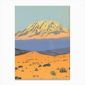 Mount Meru Tanzania Color Line Drawing (7) Canvas Print