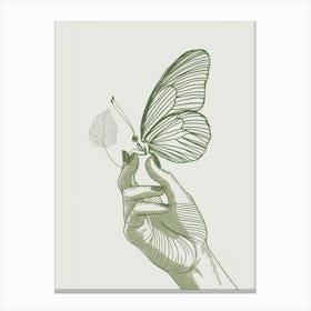 Butterfly In Hand Canvas Print