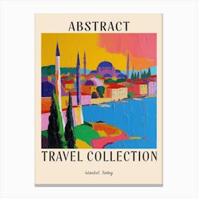 Abstract Travel Collection Poster Istanbul Turkey 8 Canvas Print